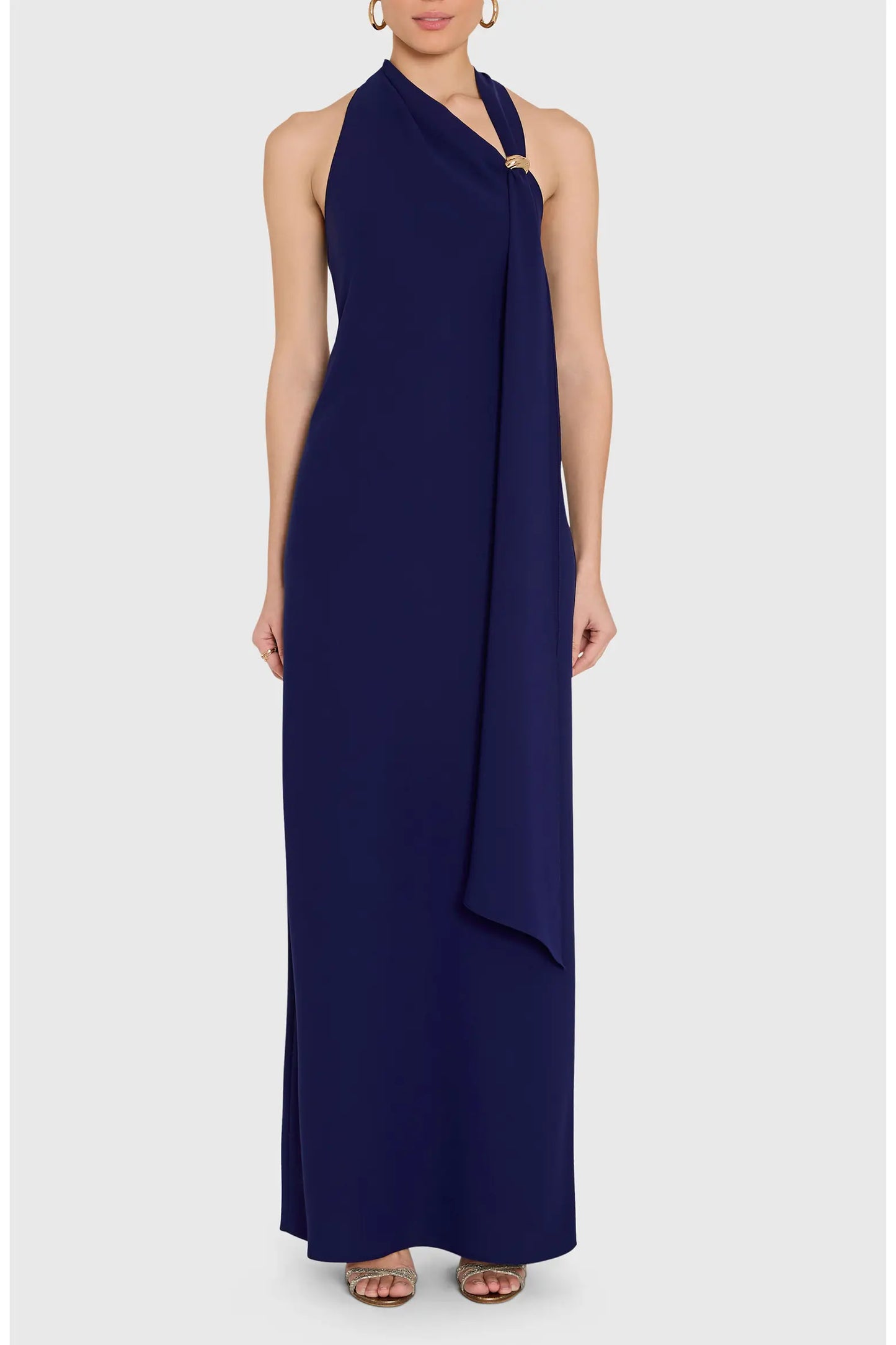 Sonya Asymmetric Drape Sleeveless Gown