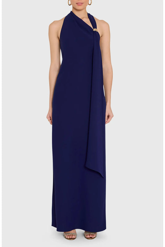Sonya Asymmetric Drape Sleeveless Gown