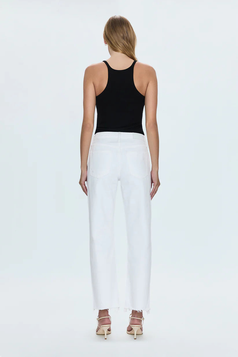 Lexi Mid Rise Bowed Straight - Luxe White Vintage