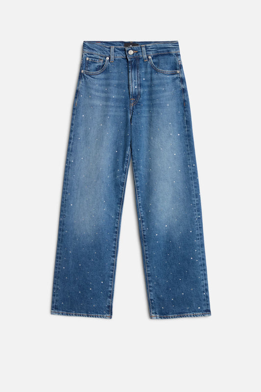 Embellished Stovepipe Straight Ankle Jeans