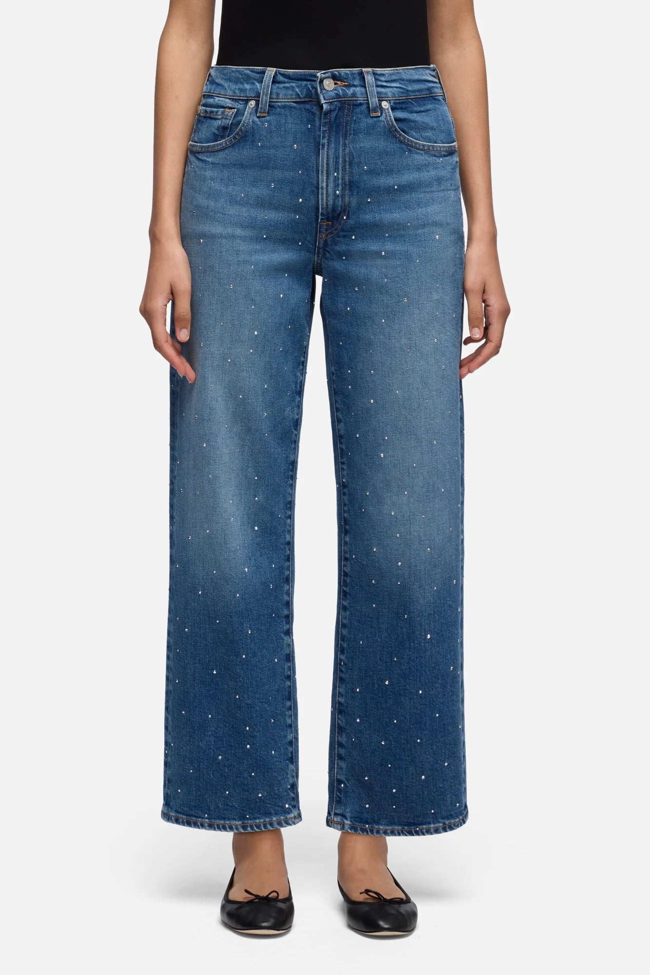 Embellished Stovepipe Straight Ankle Jeans