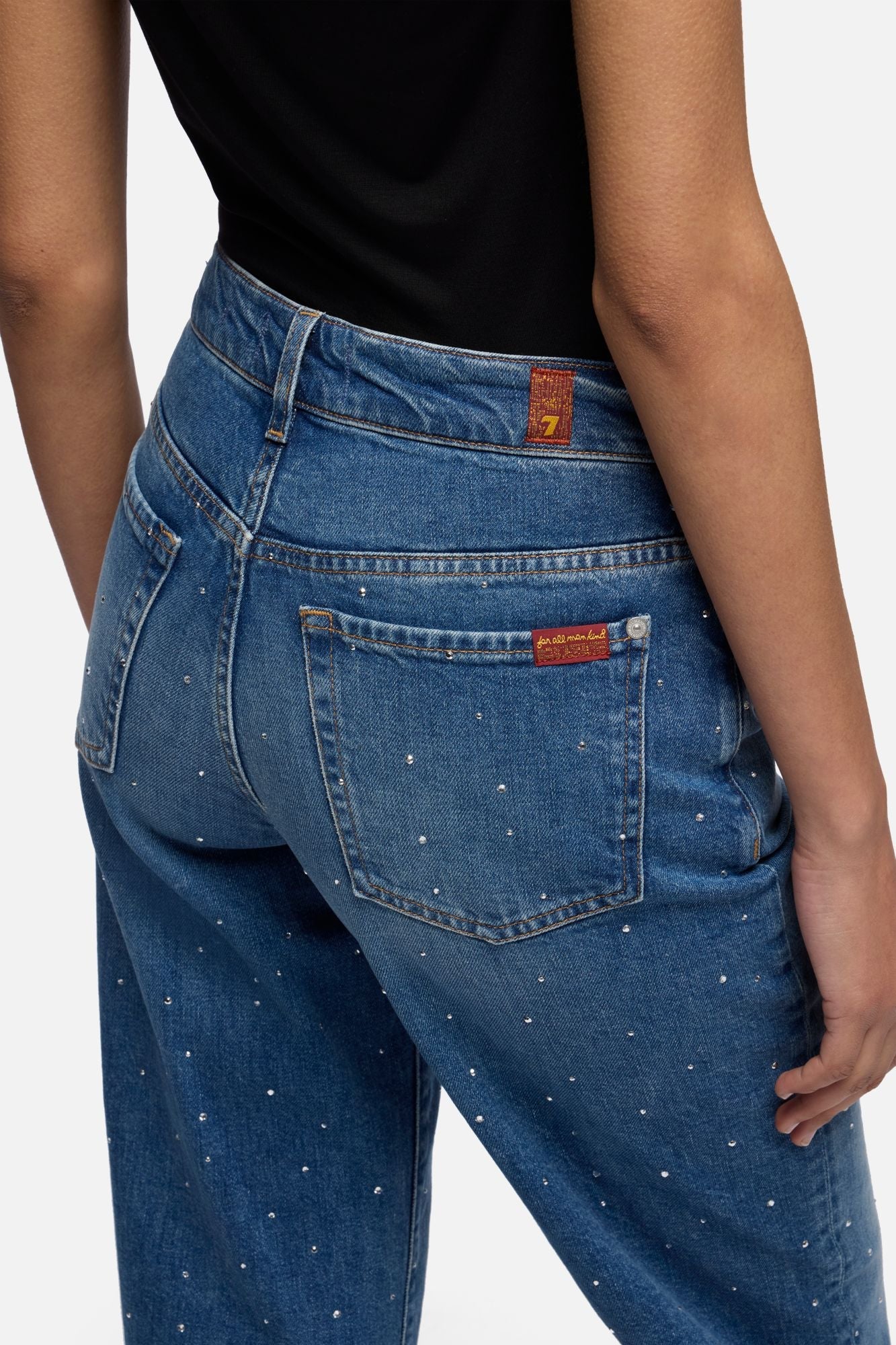 Embellished Stovepipe Straight Ankle Jeans