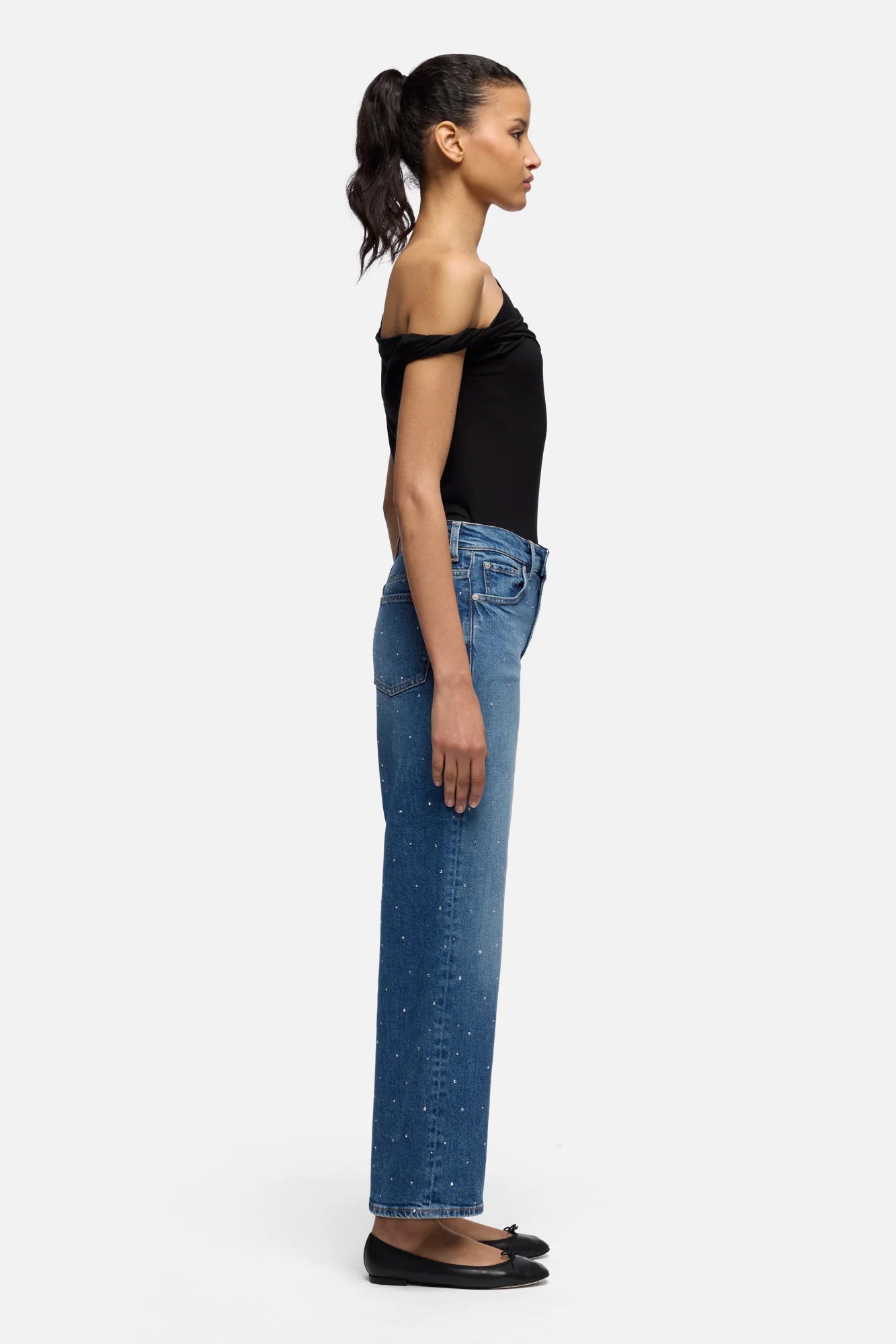 Embellished Stovepipe Straight Ankle Jeans