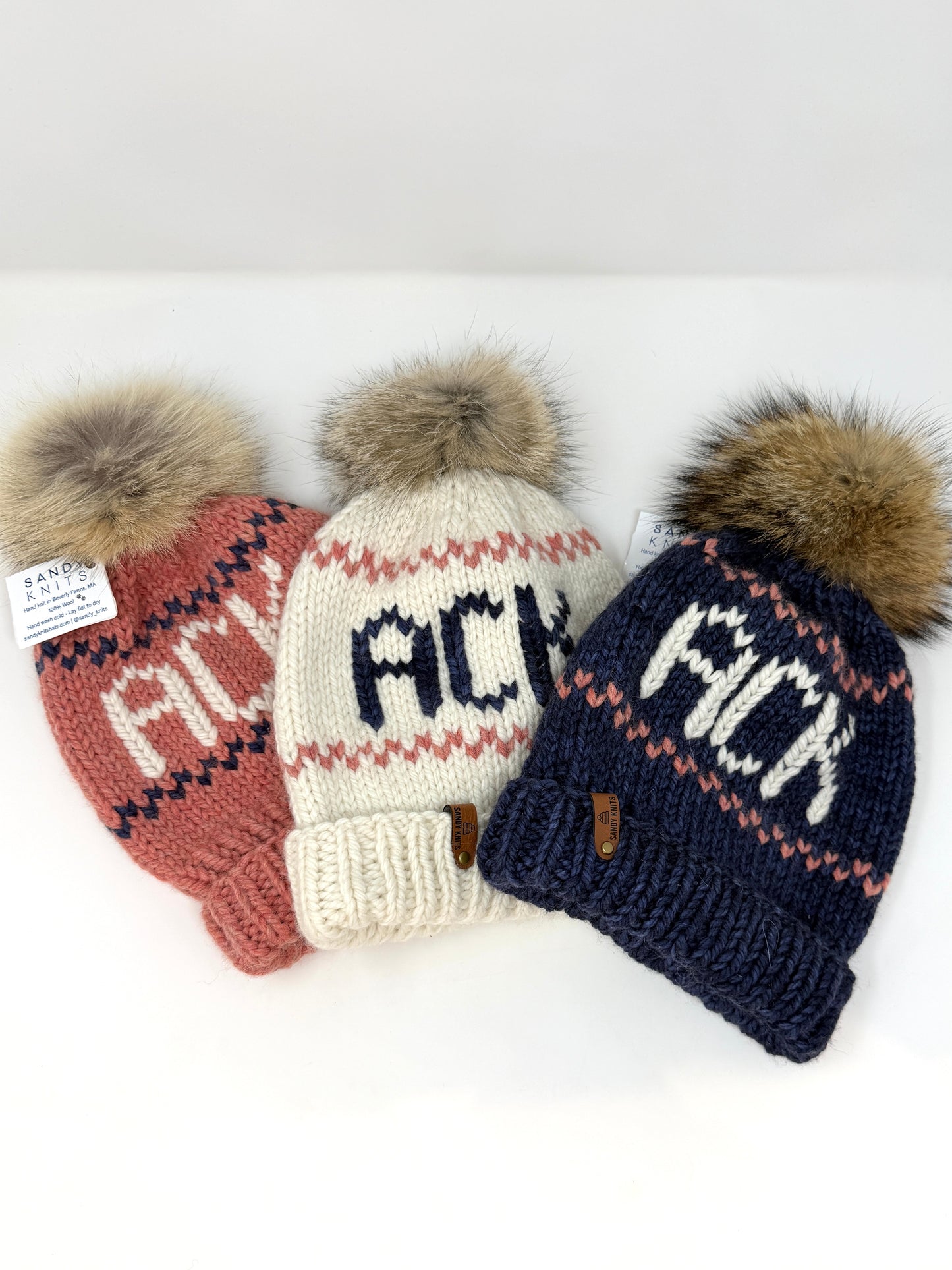 Sandy Knits Beanies w/ Fur