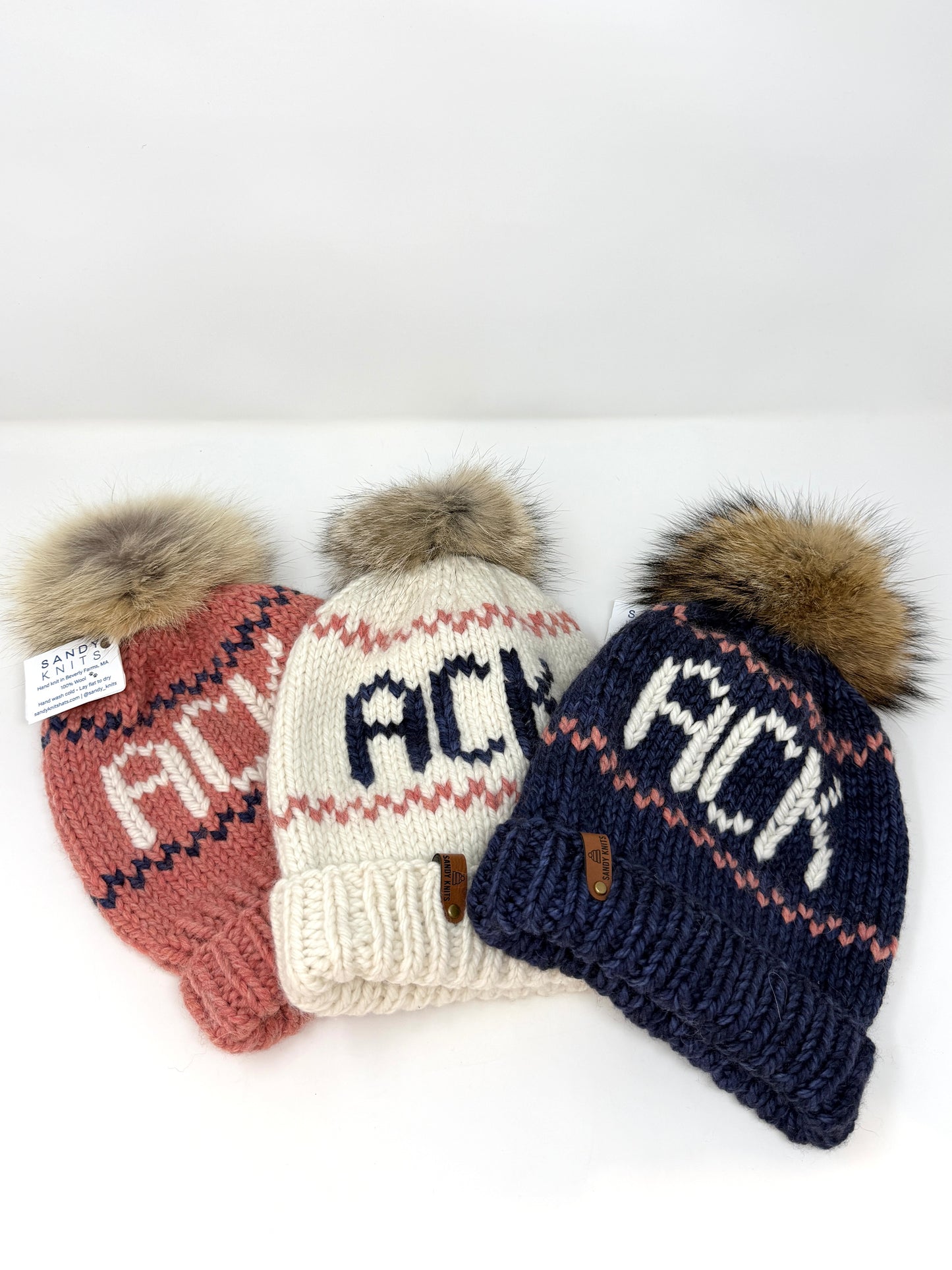 Sandy Knits Beanies w/ Fur