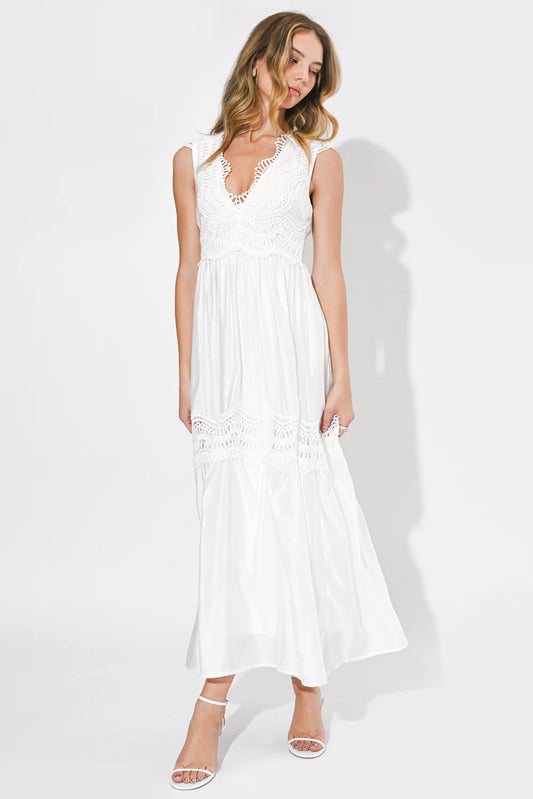 Charlotte Lace Contrast Maxi Dress