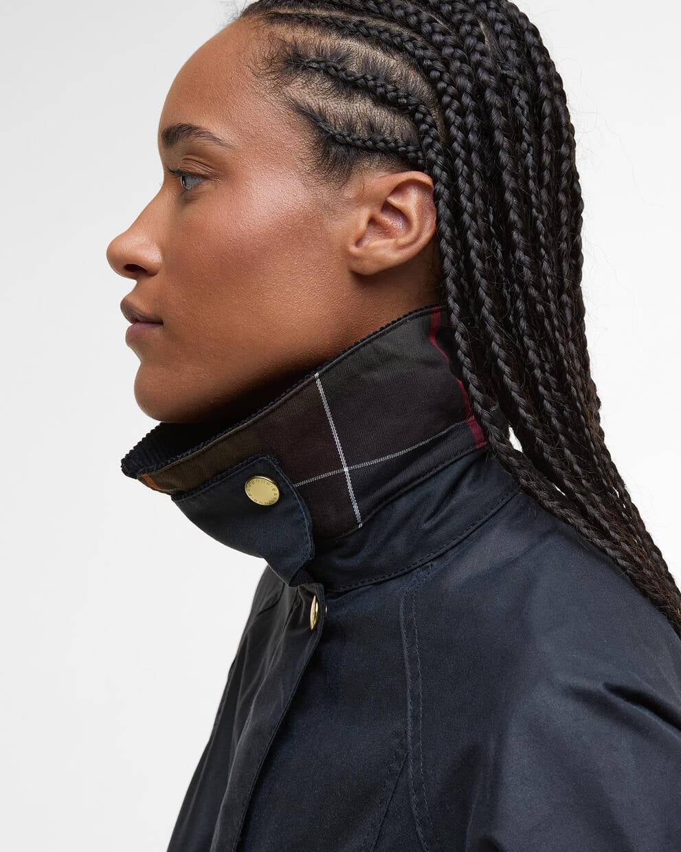 Cropped Beadnell Waxed Jacket - Navy