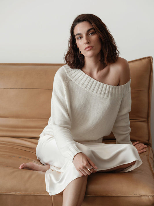 Asymmetric Neckline Sweater