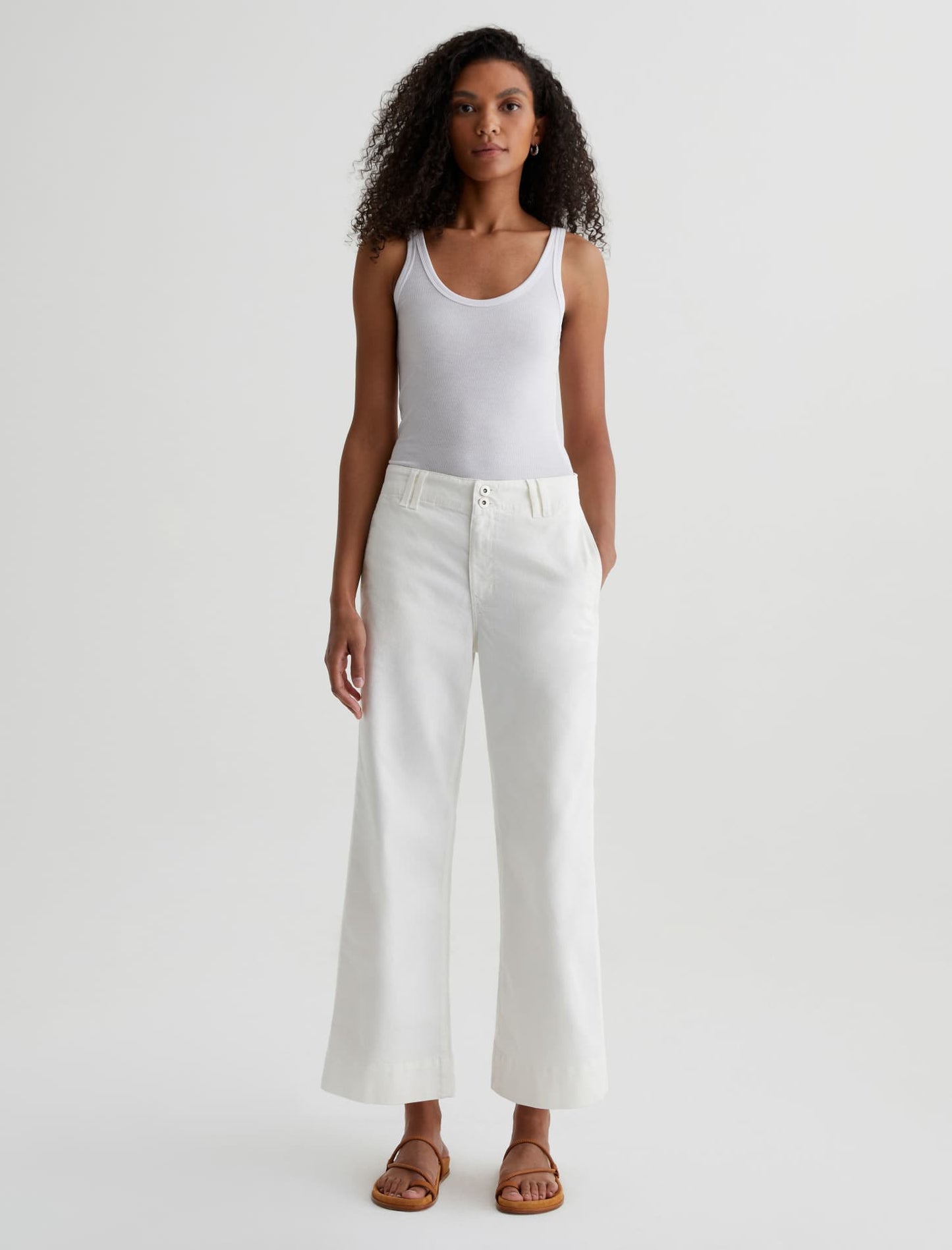 Natasha Mid Rise Crop - Powder