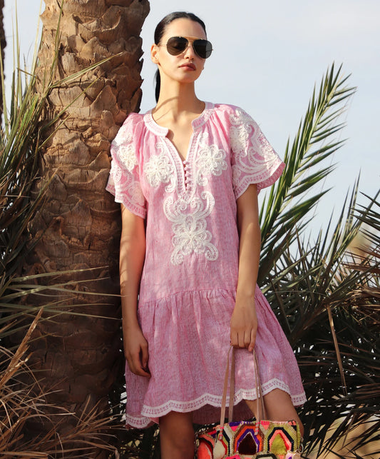 Amaranta Dress - Red Stripes