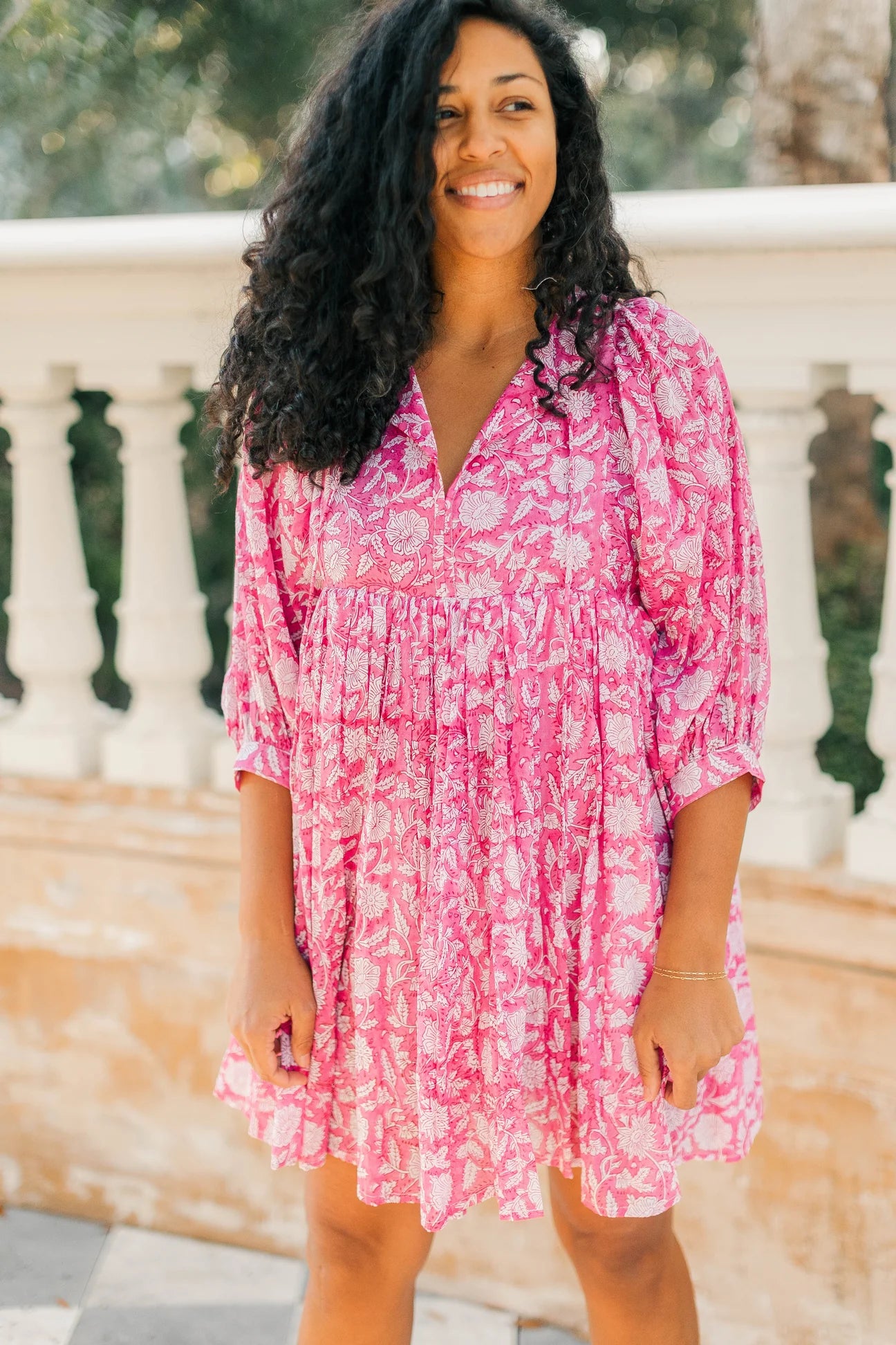 clover mini dress Everyone's favorite! Our Clover mini dress in lightweight silk voile hand block printed. Perfect for hot Summer days #beautifulinbell #BELLdress #ootd #summerstyle #dress