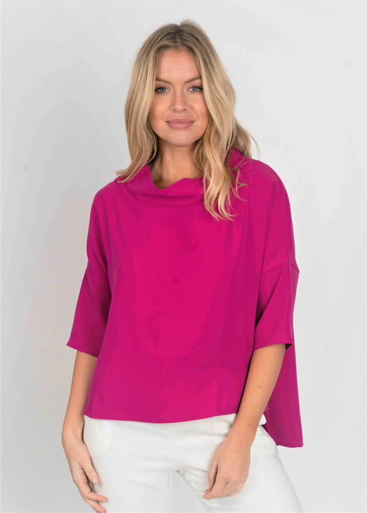 Audrey Cowl Neck Hi Lo Top