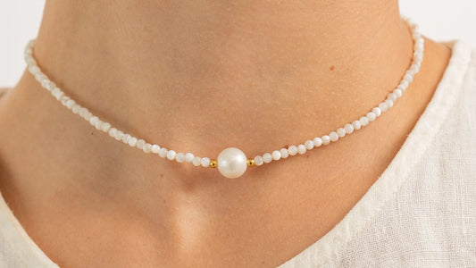 White Thin Pearl Necklace