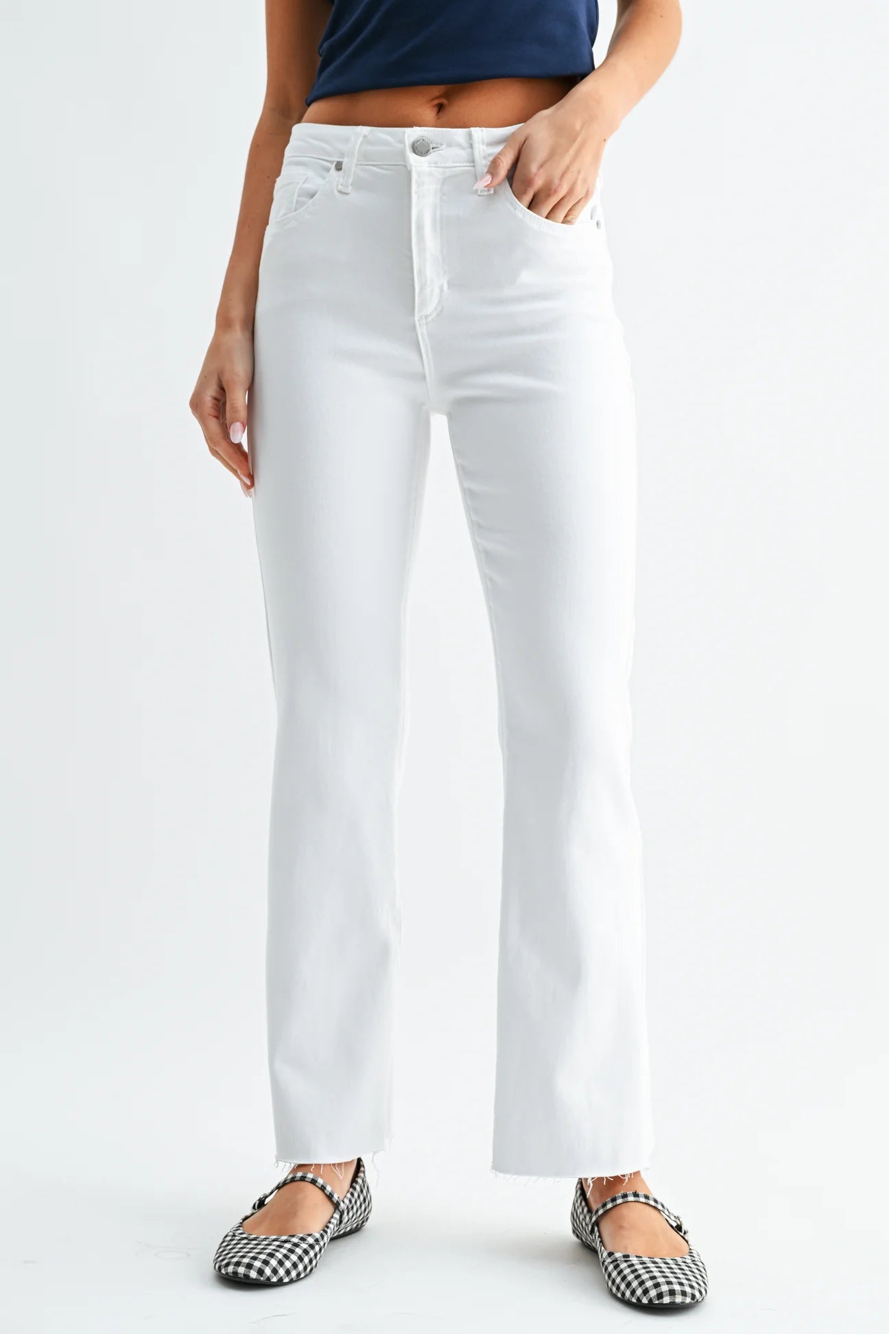 High Rise Cropped Flare Jeans