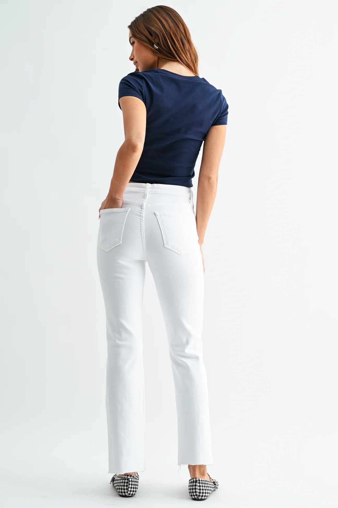 High Rise Cropped Flare Jeans