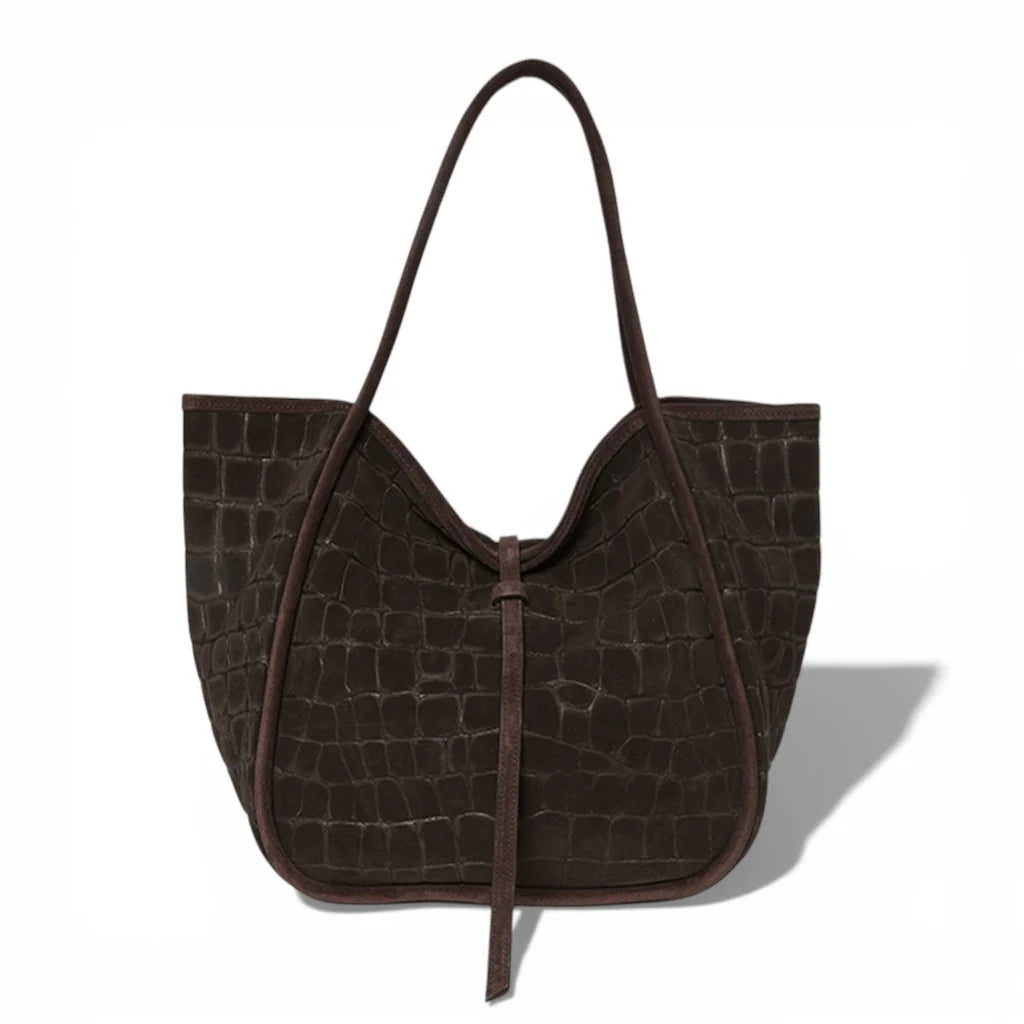 Ellis Hobo Tote in Embossed Suede