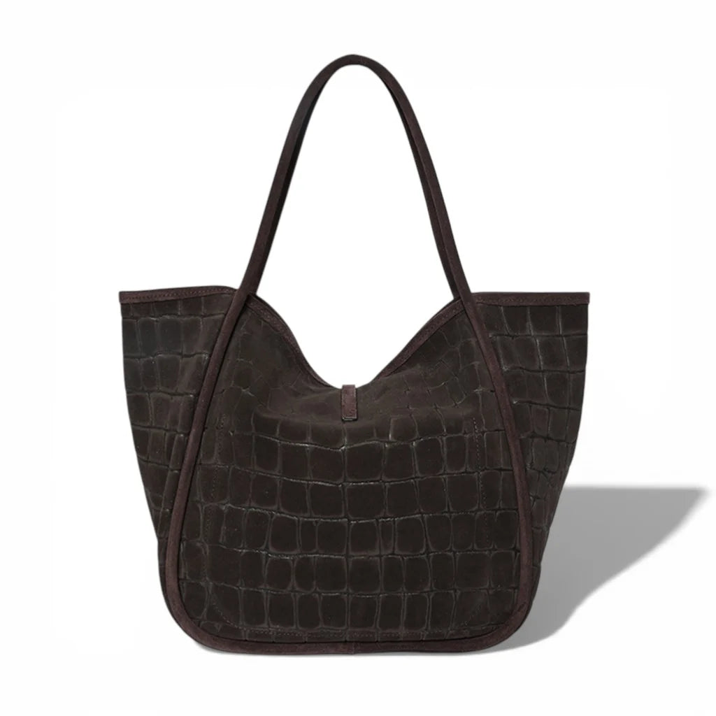 Ellis Hobo Tote in Embossed Suede