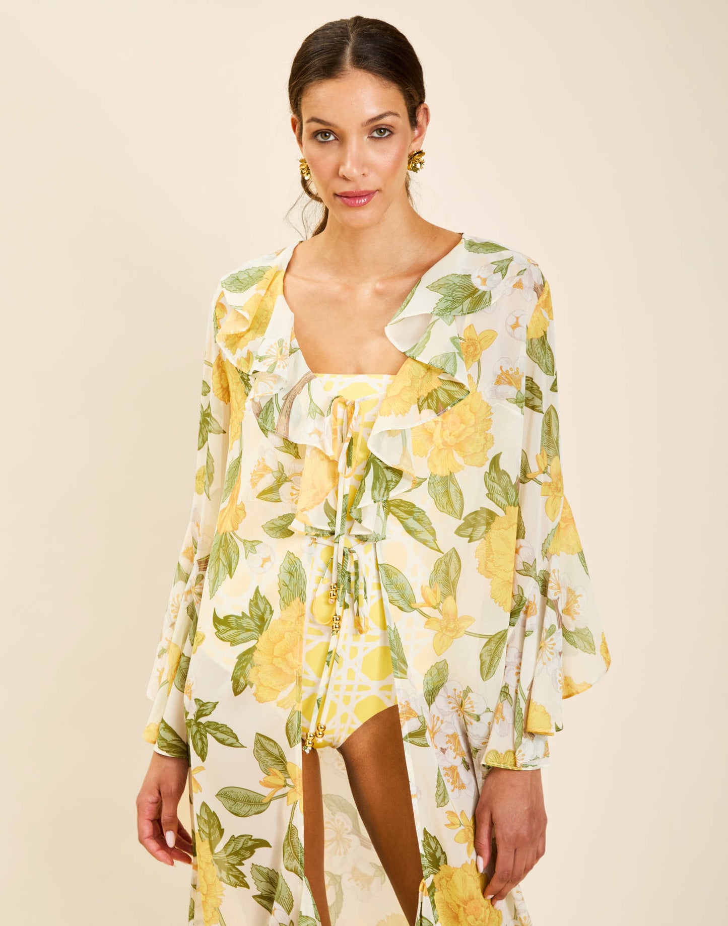 Bimini Ruffle Tie Cover Up