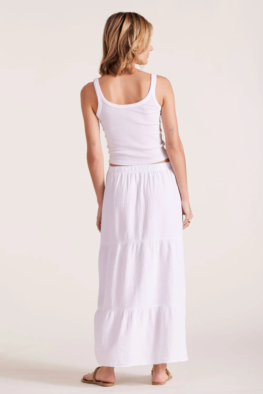 Tiered Button Front Maxi Skirt