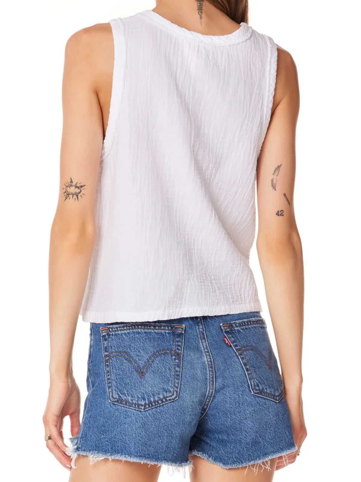 V-Neck Raw Edge Tank