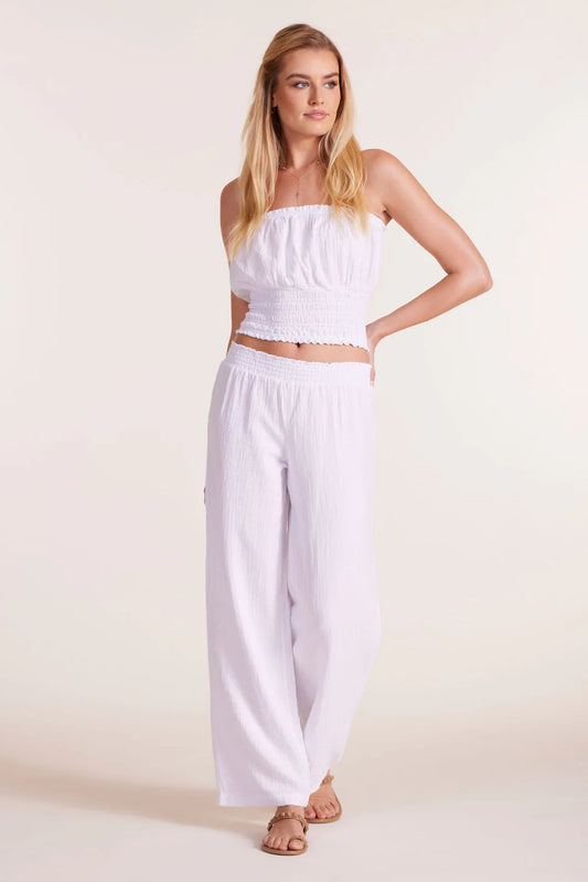 Smocked Waist Wide Leg Pant