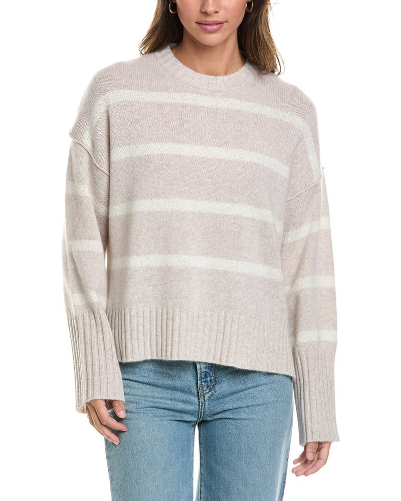 Elle Lurex & Angora Stripe Crew Sweater