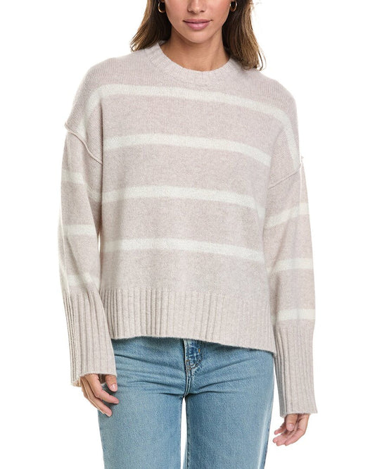 Elle Lurex & Angora Stripe Crew Sweater