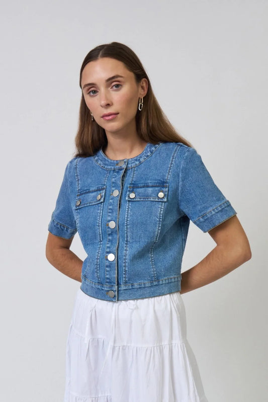 Serena Short Sleeve Denim Jacket