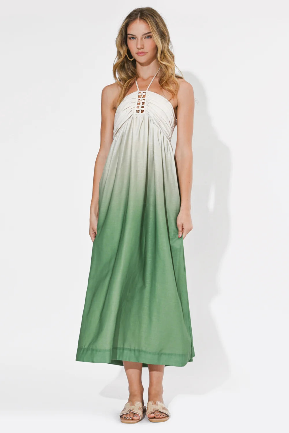 Celine Ombre Halter Maxi Dress
