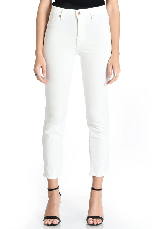 Cher High Rise Slim Straight - Vintage White