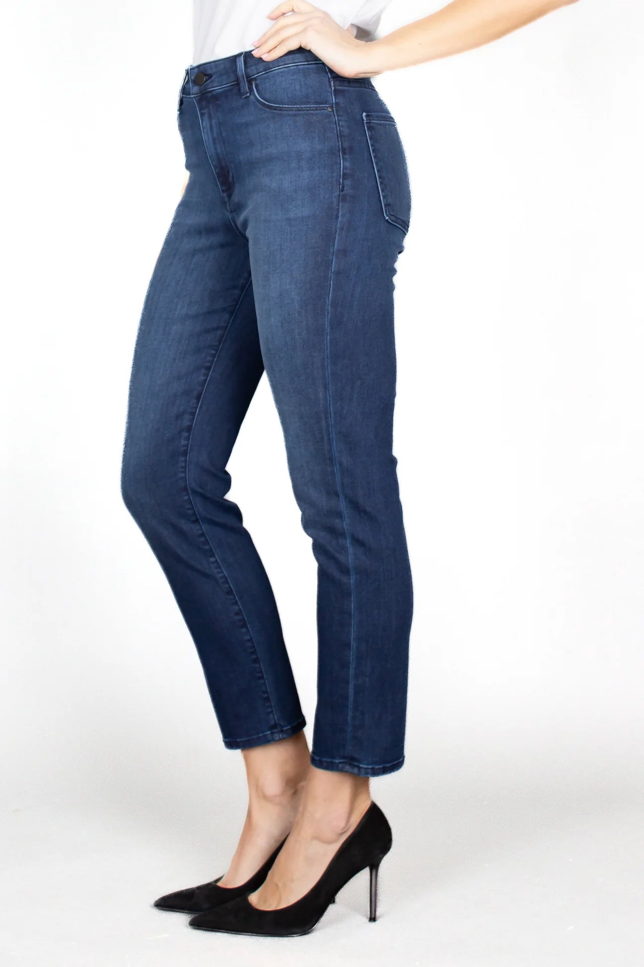 Cher High Rise Slim Straight - Piper Blue