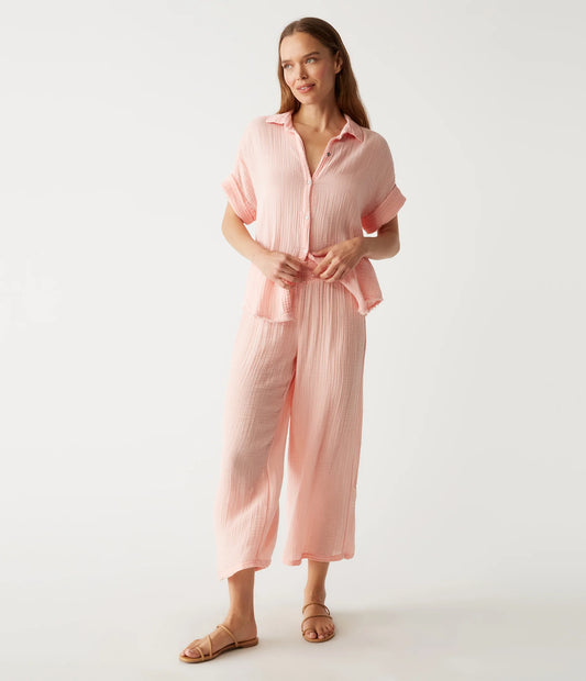 Medina Smocked Waist Cropped Pant (DGZ026)