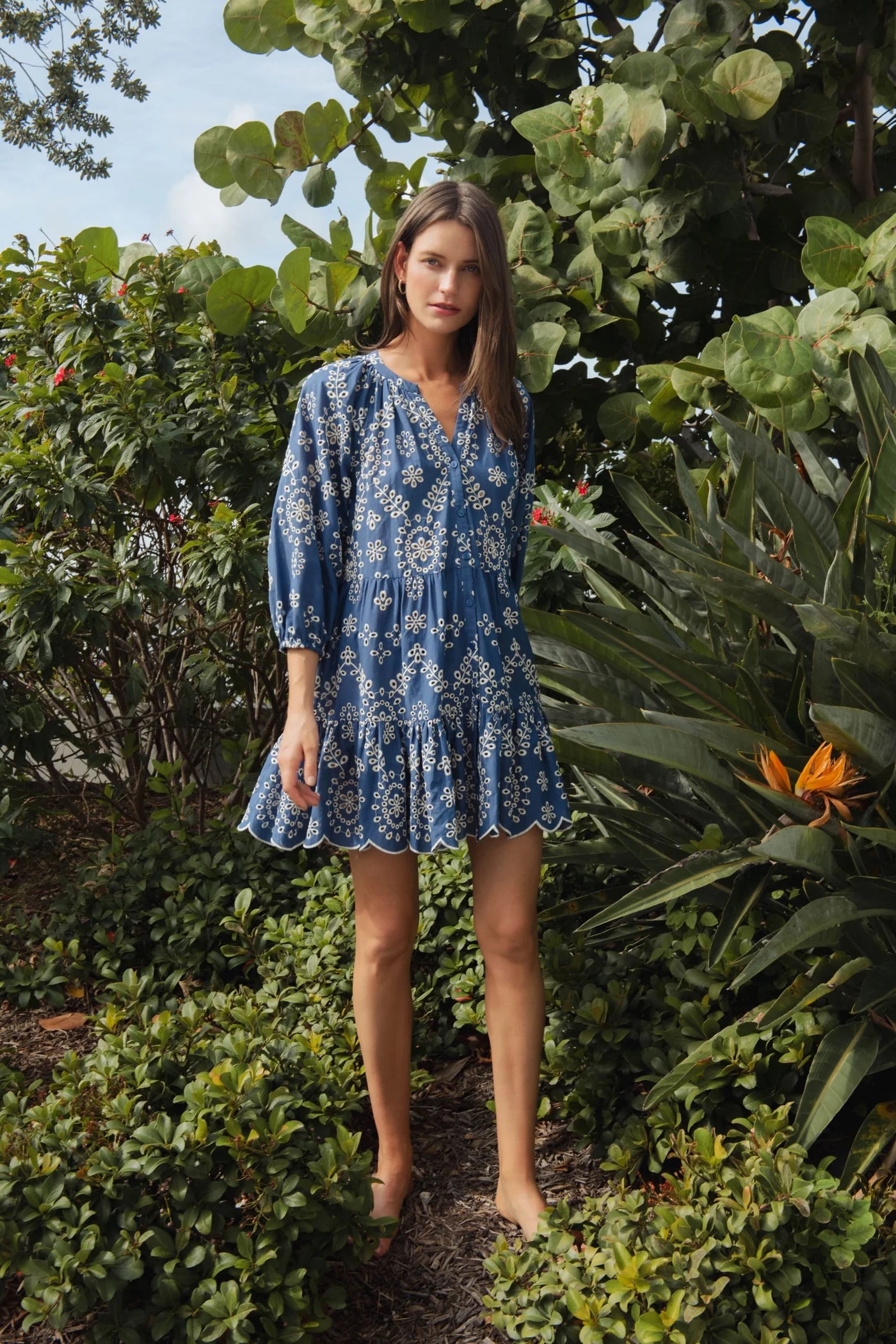 Chambray Buttondown Mini Dress