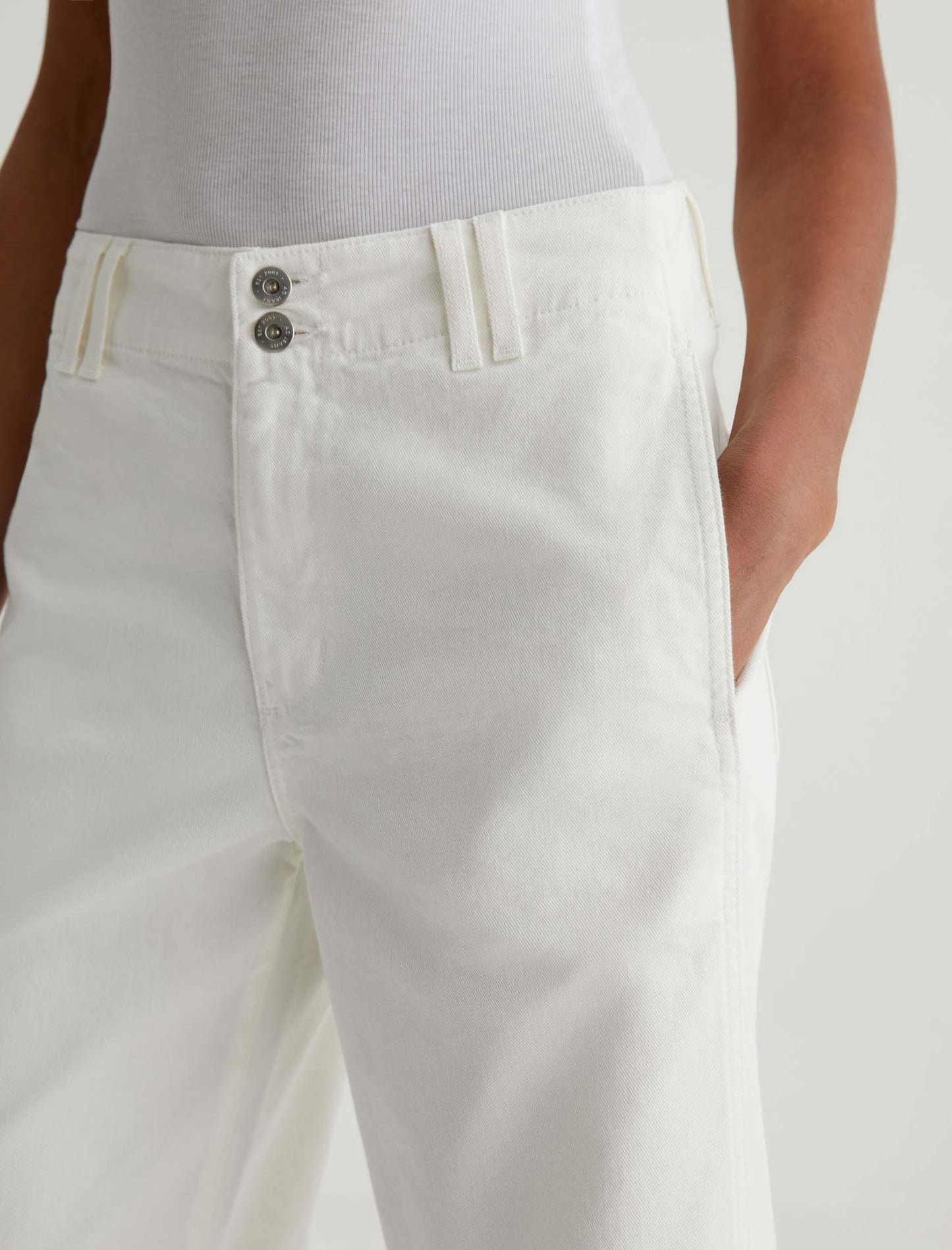 Natasha Mid Rise Crop - Powder