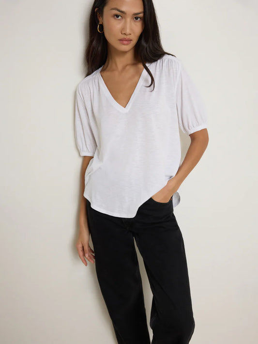 Edie Shirred Shoulder Top