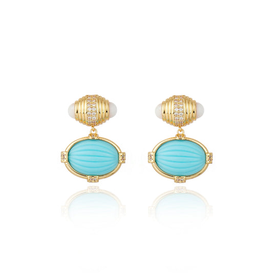 Tarsila Earrings Turquoise and Gold