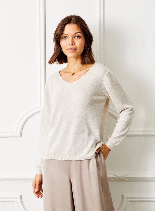 Frederic V-Neck Sparkle Top