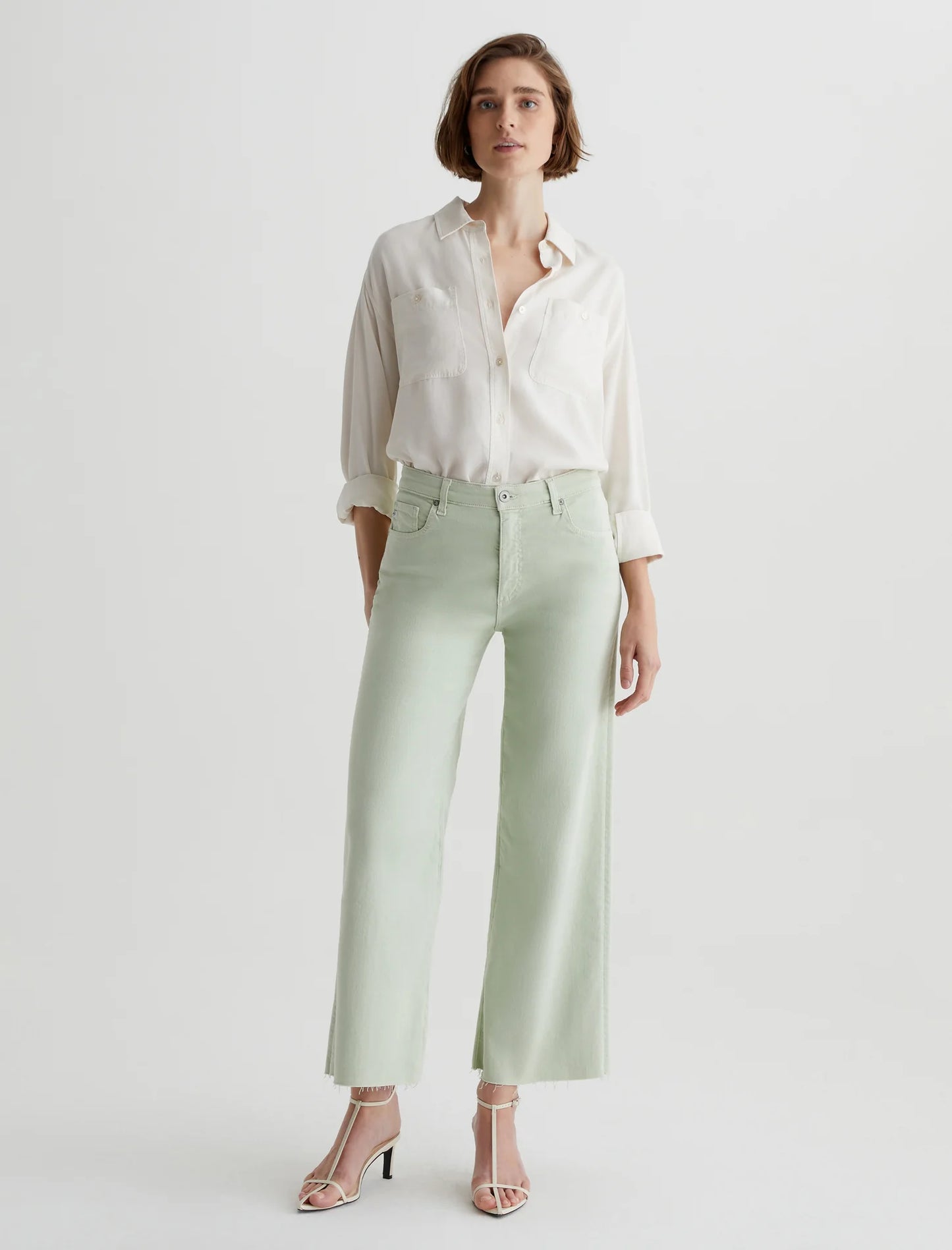 Saige Wide Leg Crop - Pistachio
