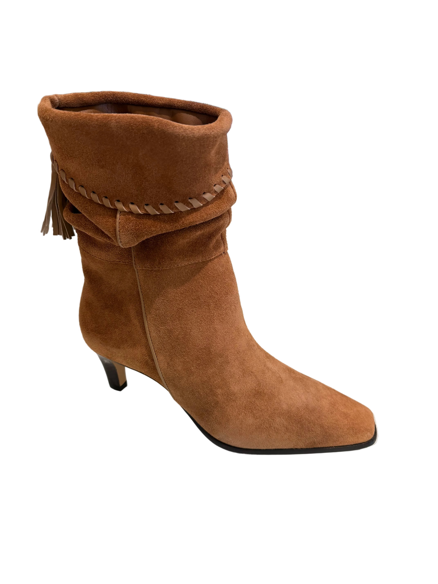 Slouchy Suede Boots w/ Tassel