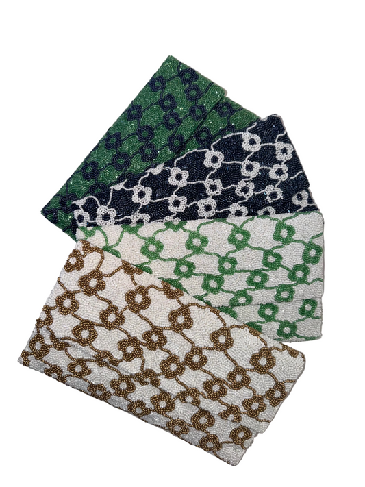 Flower Print Foldover w Chain