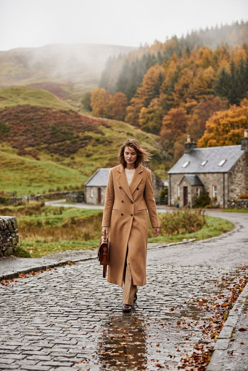 Cashmere Coat w/ Buttons