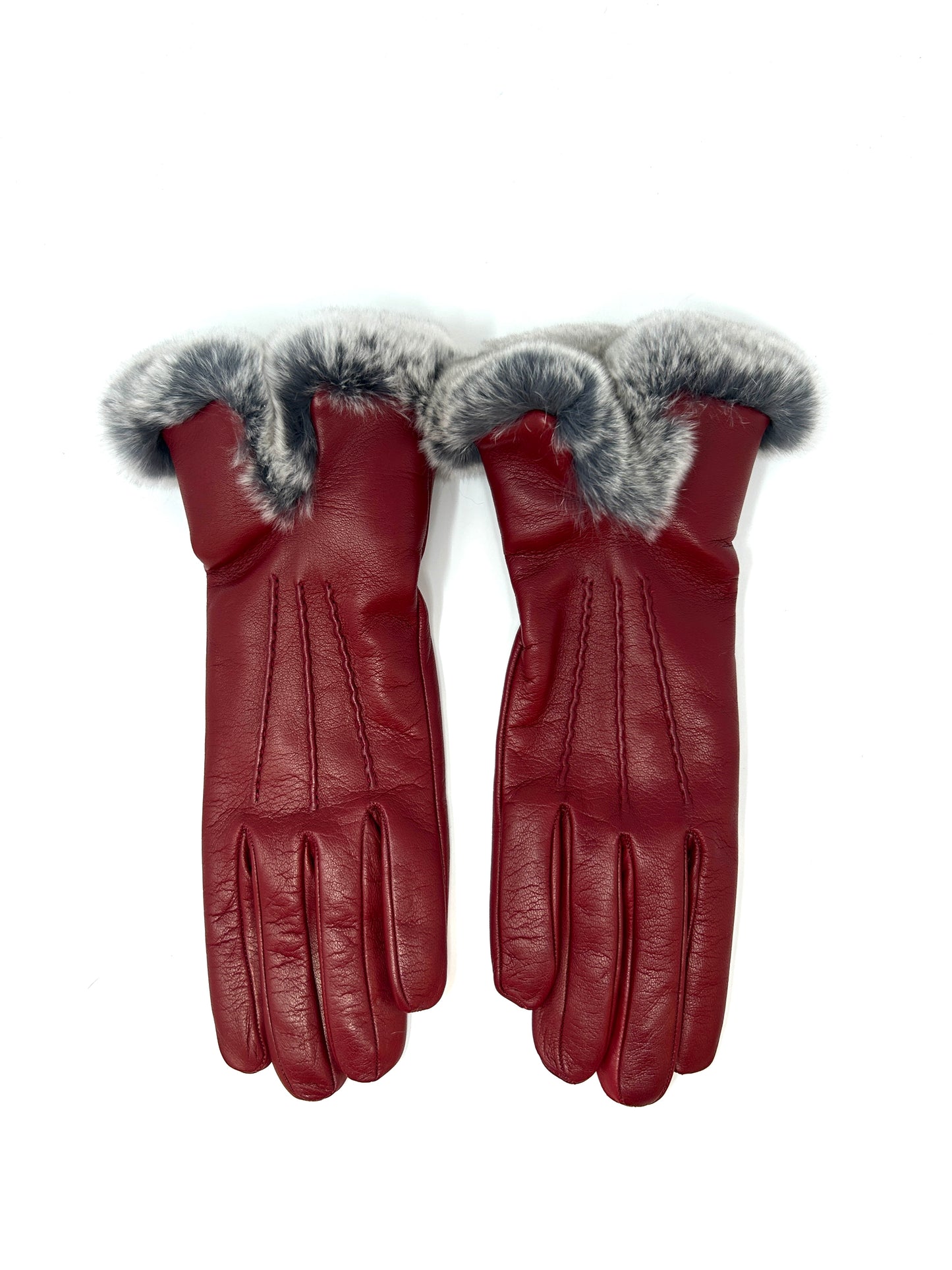 Nappa Glove w/ Stitch Detail & Fox Fur