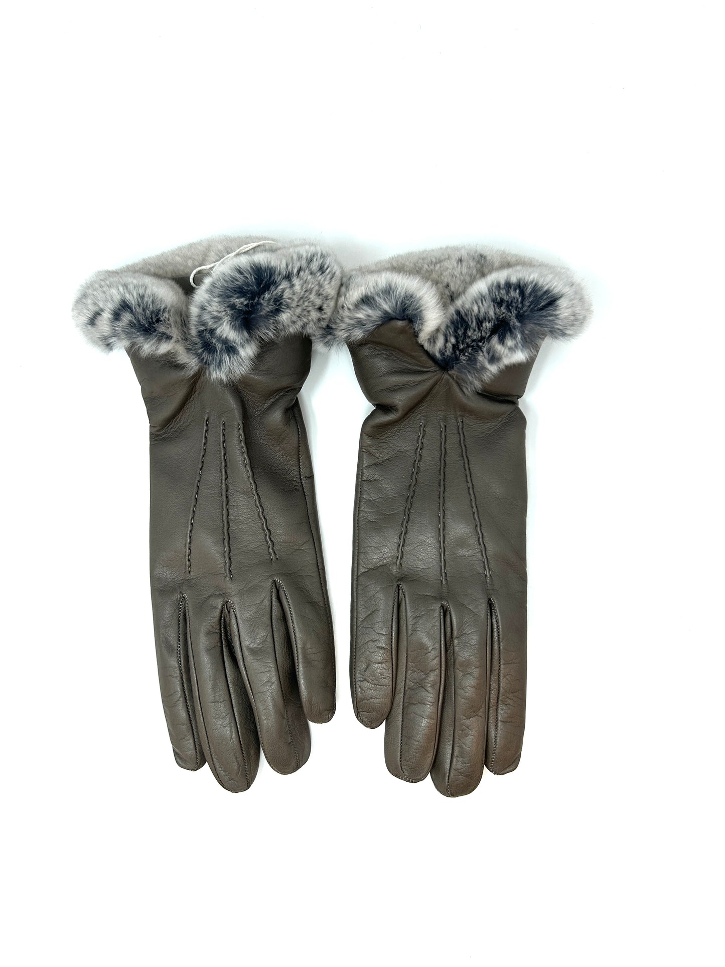 Nappa Glove w/ Stitch Detail & Fox Fur