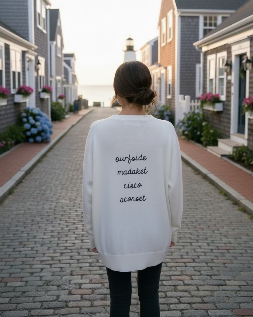 ACK Beaches Stitch Embroidery Sweater