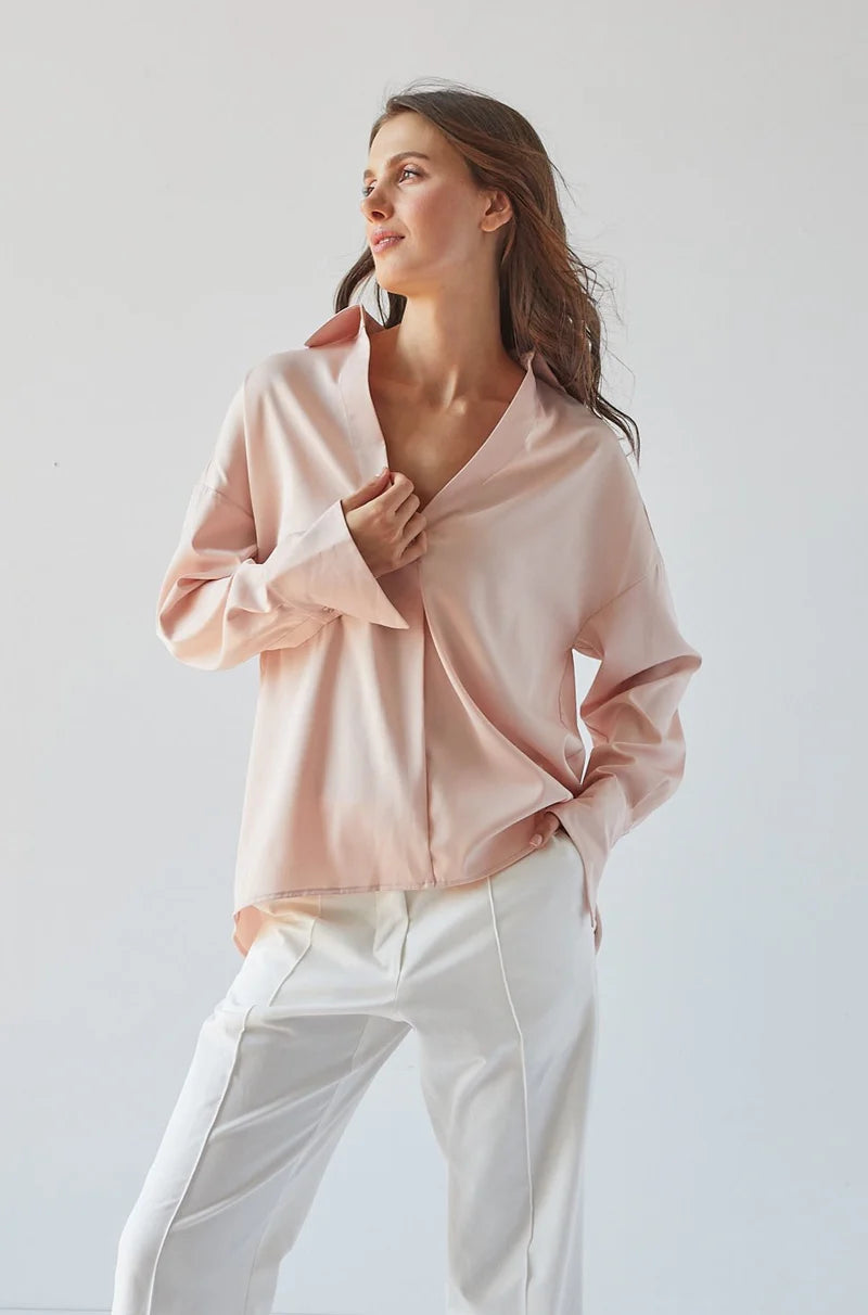 Kay Popover Satin Blouse