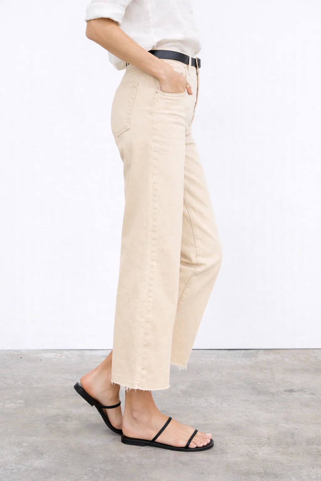 Katie Crop Jeans - Tan
