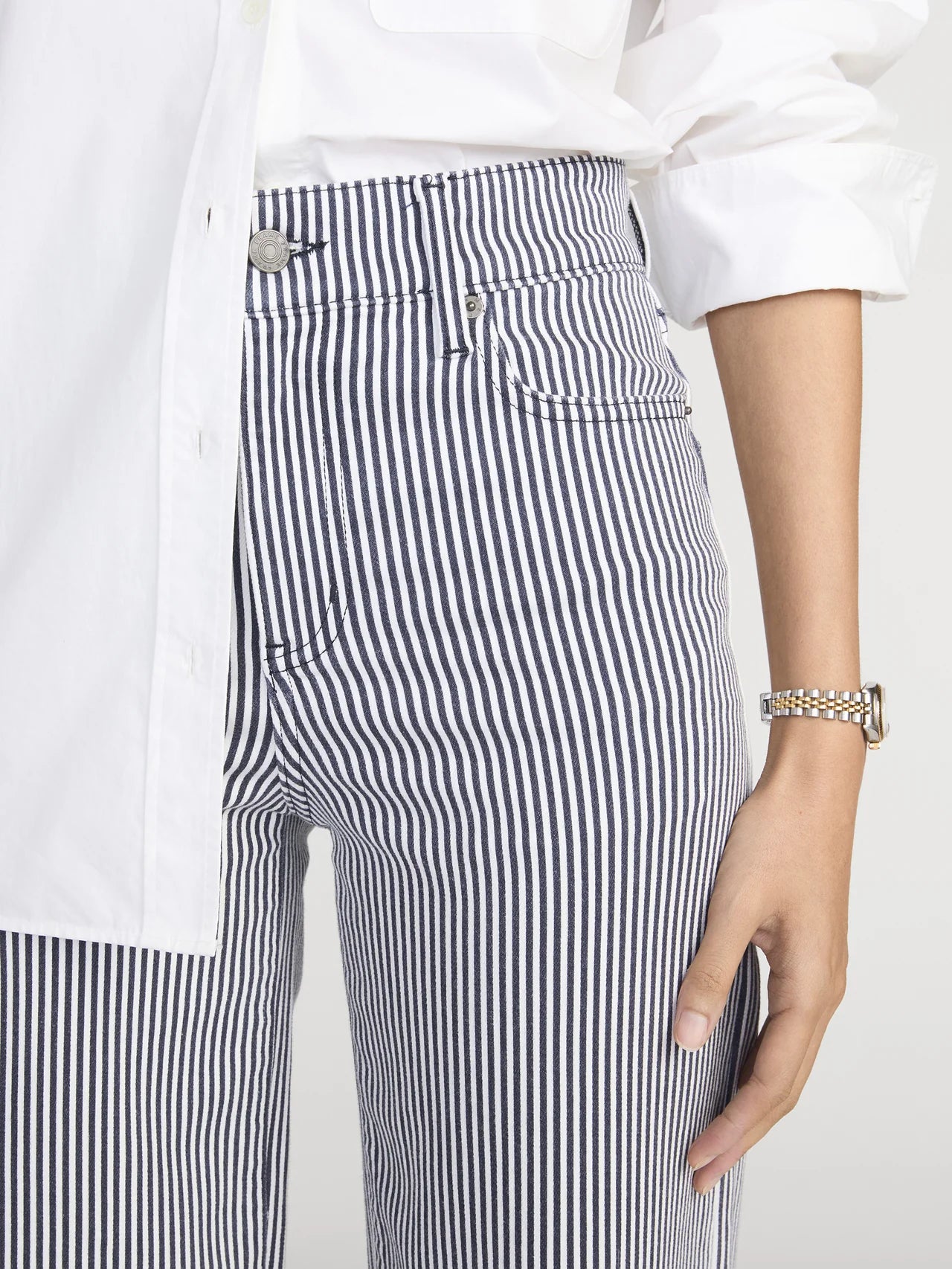 Le Slim Palazzo - Navy Stripe
