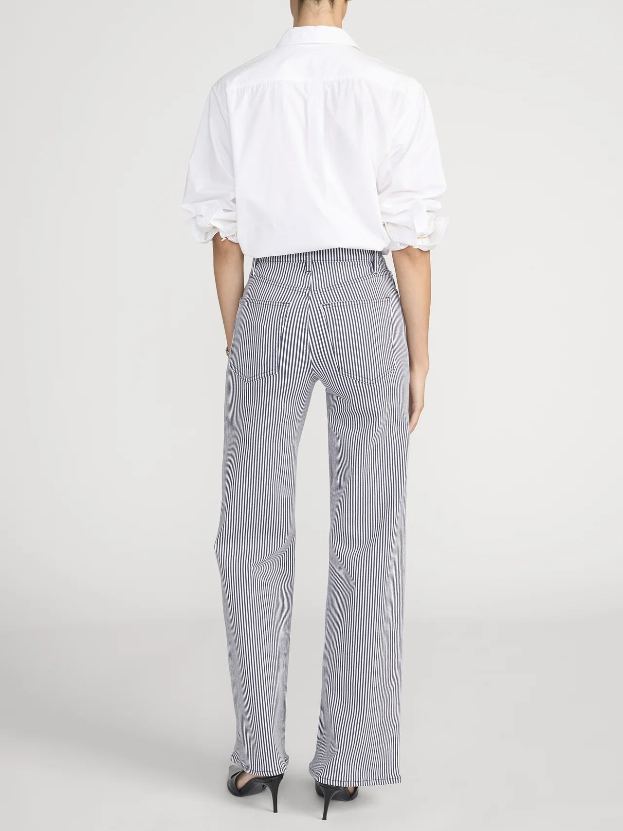 Le Slim Palazzo - Navy Stripe