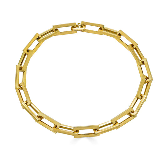 Gold Chunky Rectangle Link Necklace