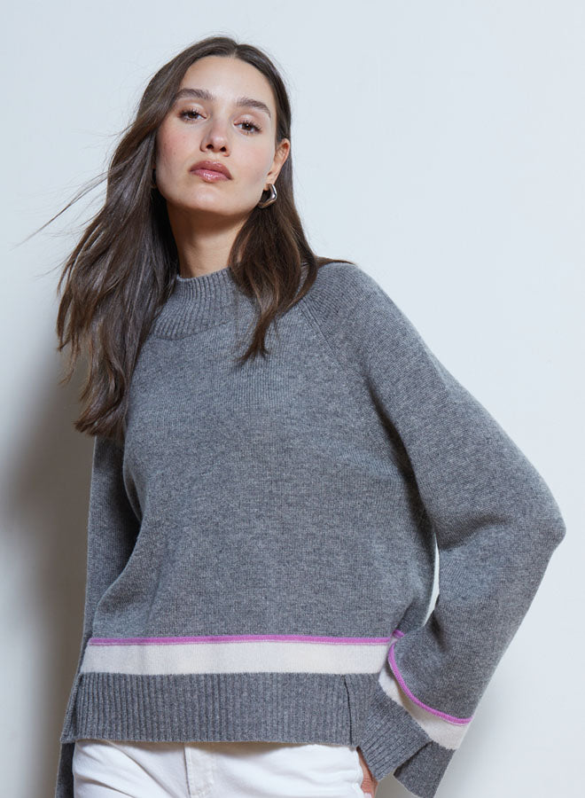 Boxy Mock w/ Overlapping Seams